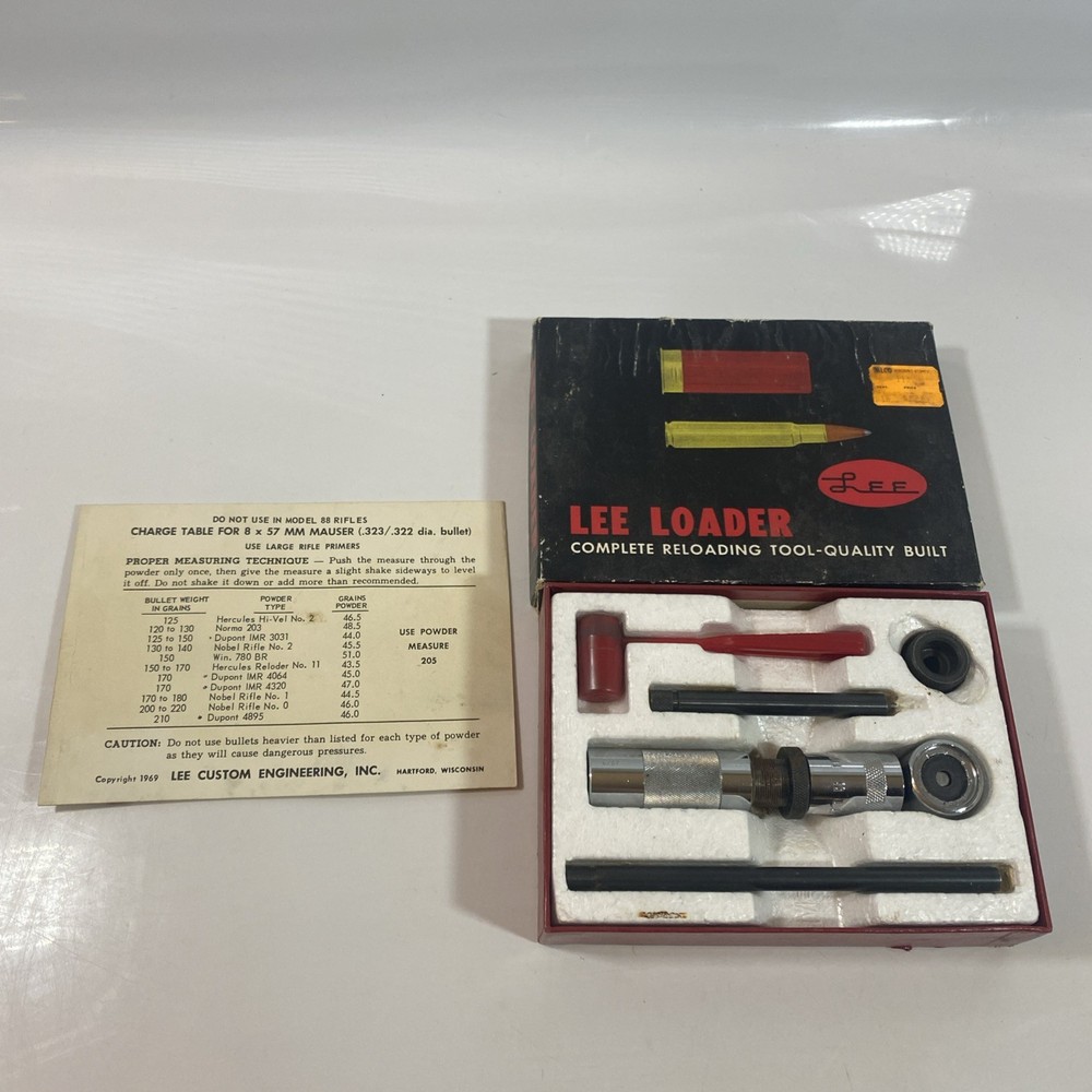 Lee Loader 8X57 Mauser Reloading Kit Set 8MM