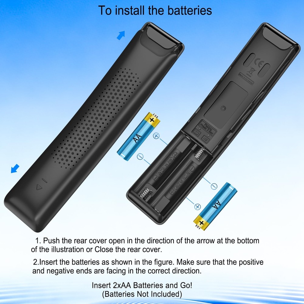 2 Pack Replacement for Samsung Smart TV Remote Control, Universal Black