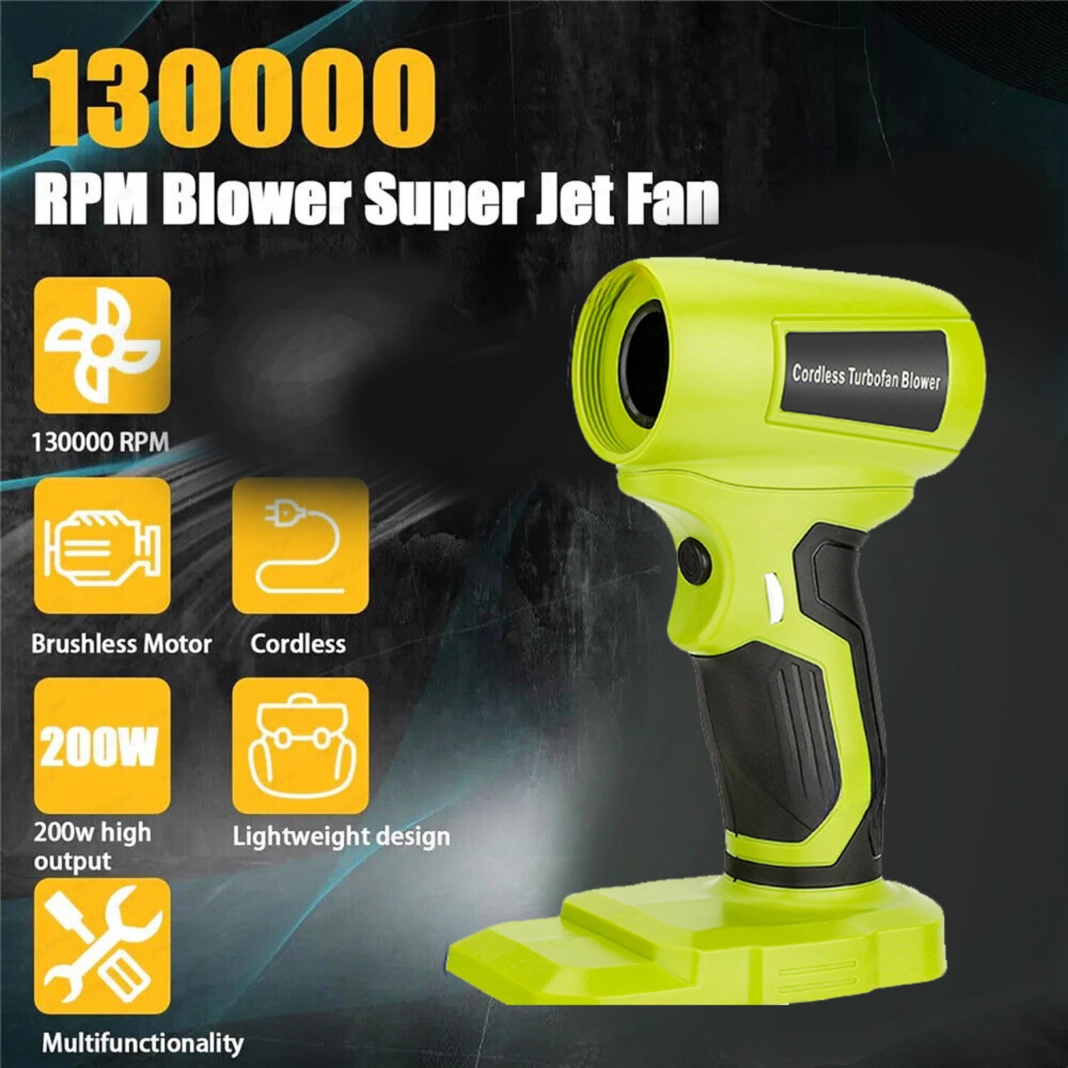 210W Electric Jobsite Air Blower for Ryobi 18v Cordless Leaf Blower Handheld
