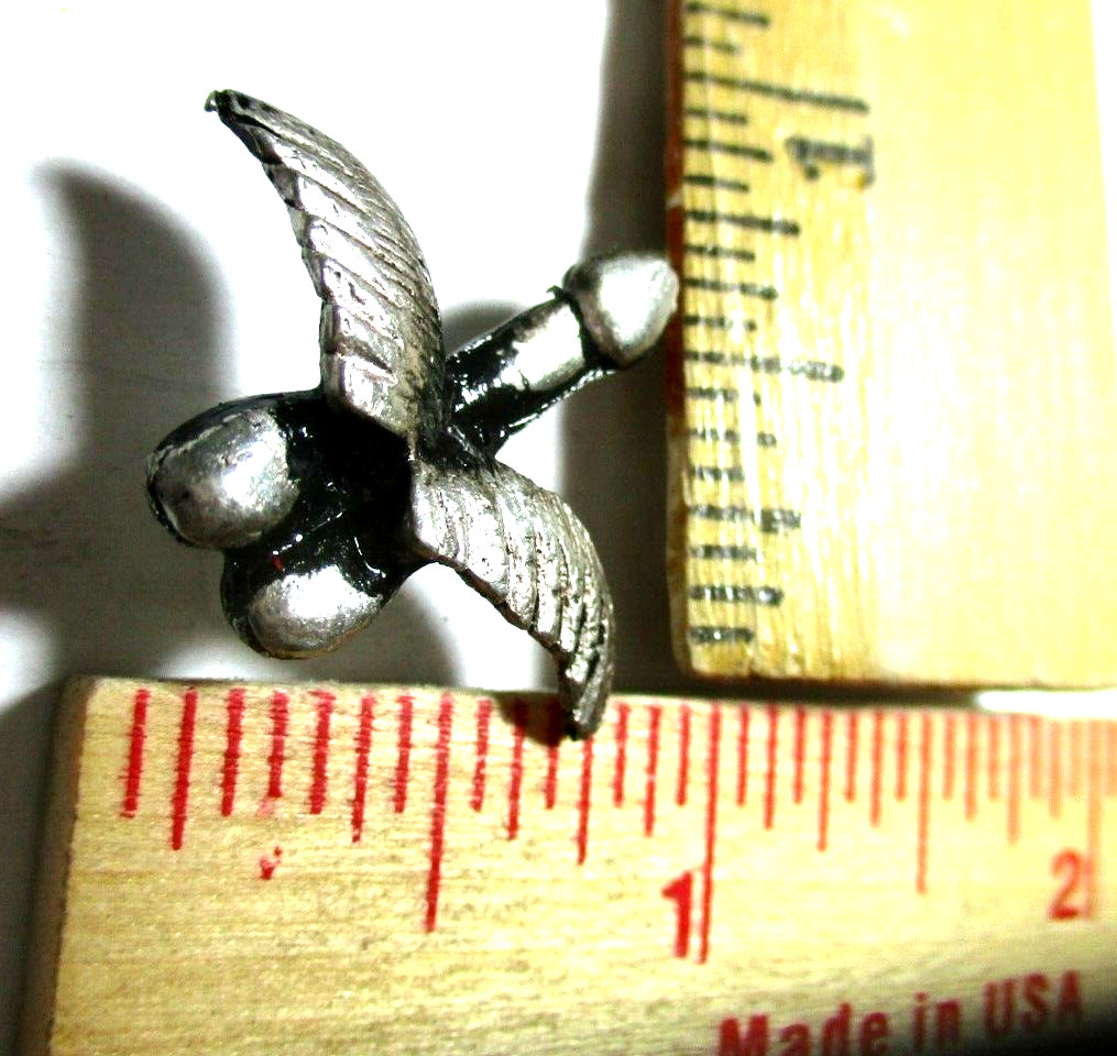 Flying Penis pin vintage dick collectible old biker vest pinback "Winged Wonder"