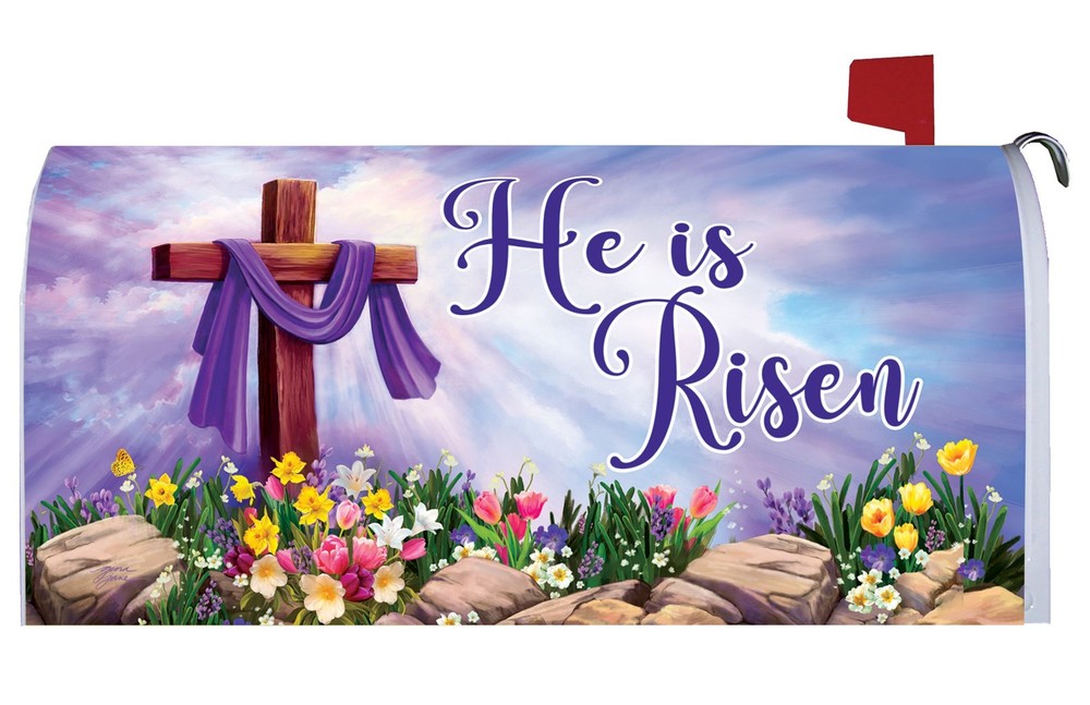 Cross and Flowers Mailbox Cover