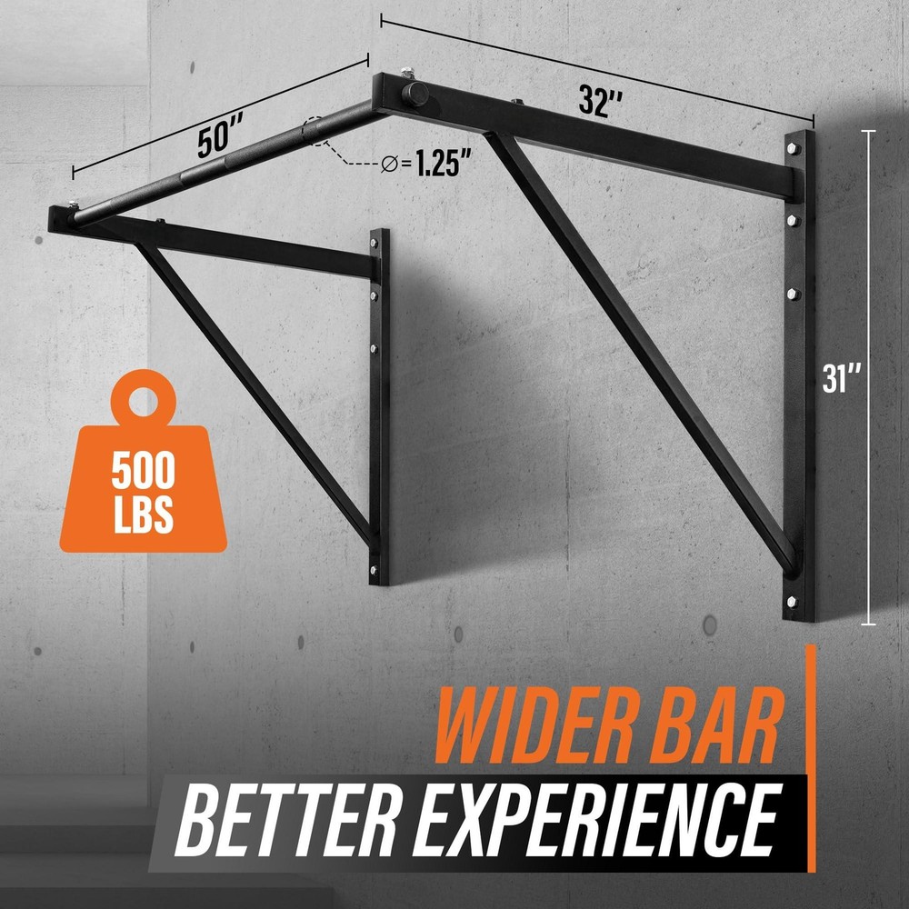 Heavy Duty Pull Up Bar Wall Mount Multi-Grip Chin Up Bar Home Workout
