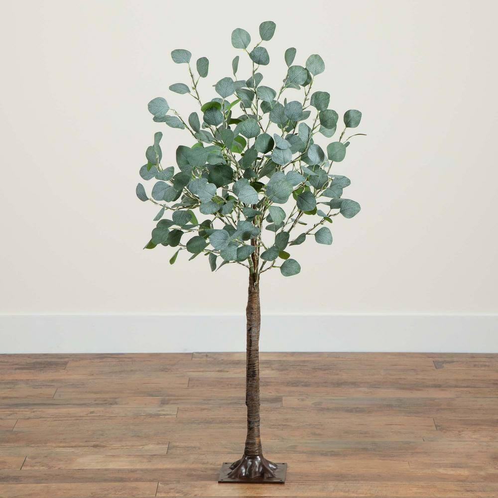 4 Ft. Lighted Artificial Eucalyptus Tree with 240 Warm White LED Lights
