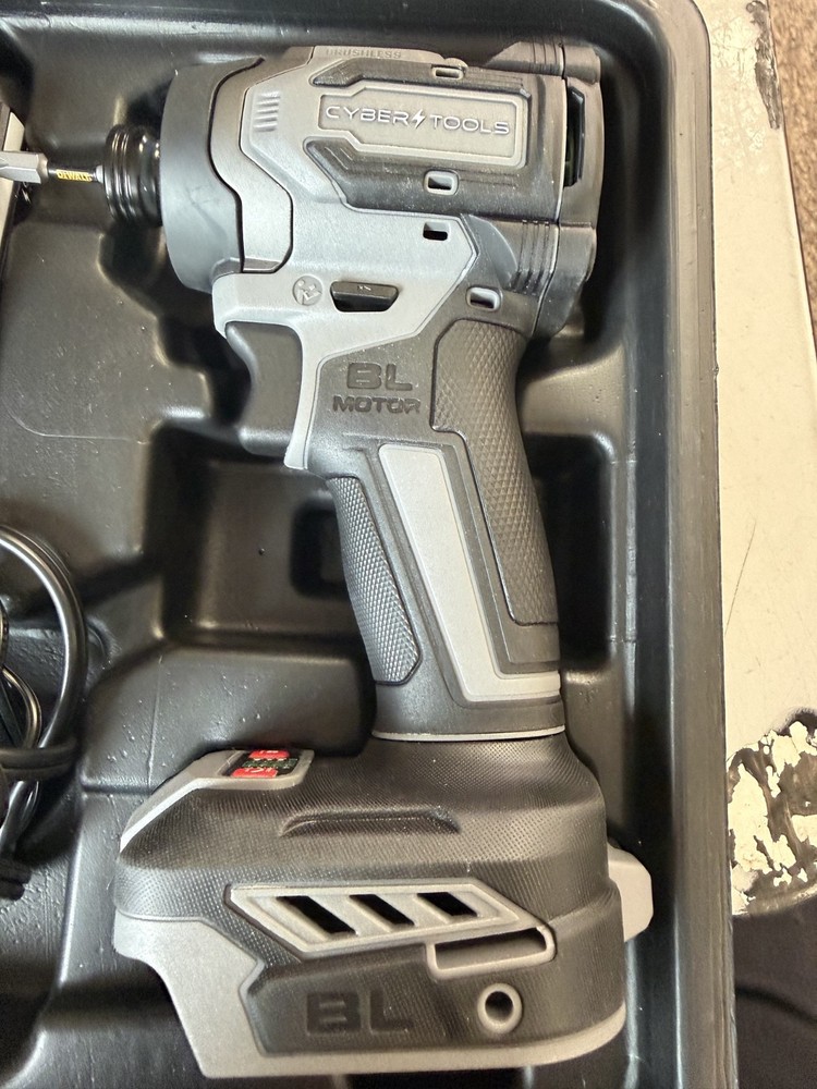 BARELY USED Cybertools 21V Brushless Impact Driver with Dewalt Bit Set