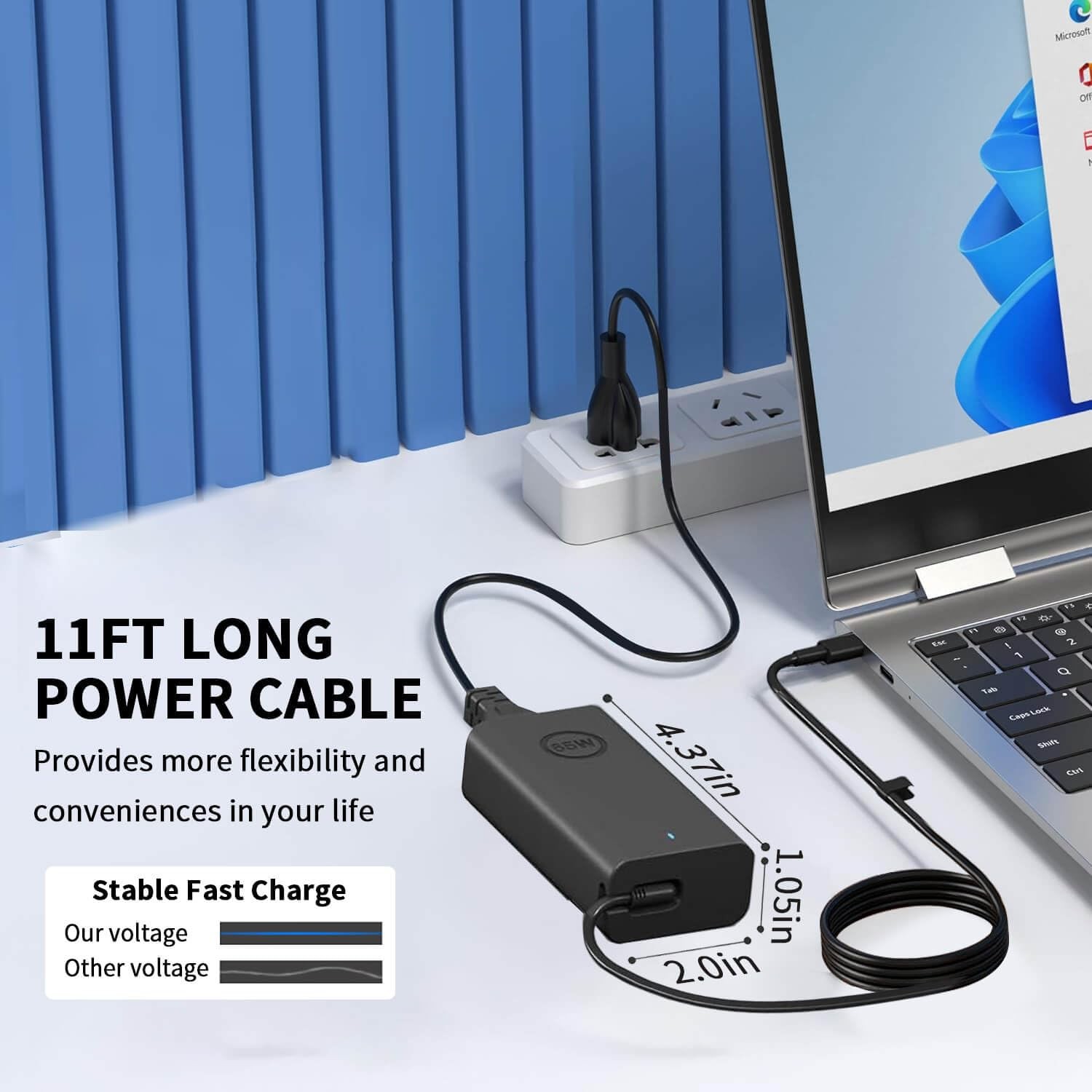 Dell 65W USB C Laptop Charger Power Adapter with 11ft Power Cord