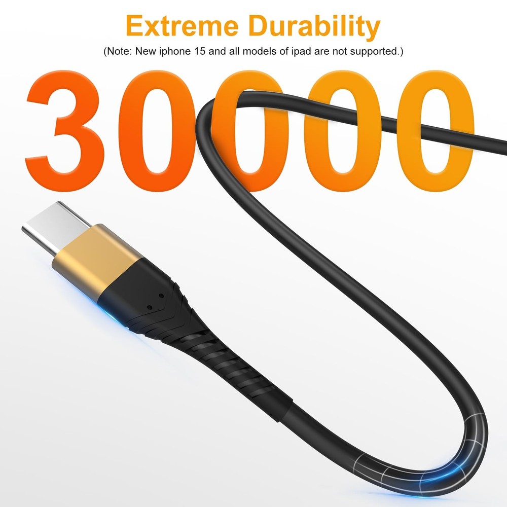 USB Type C Charger Cable Fast Charging 10ft,Extra Long 2Pack 10ft, Gold
