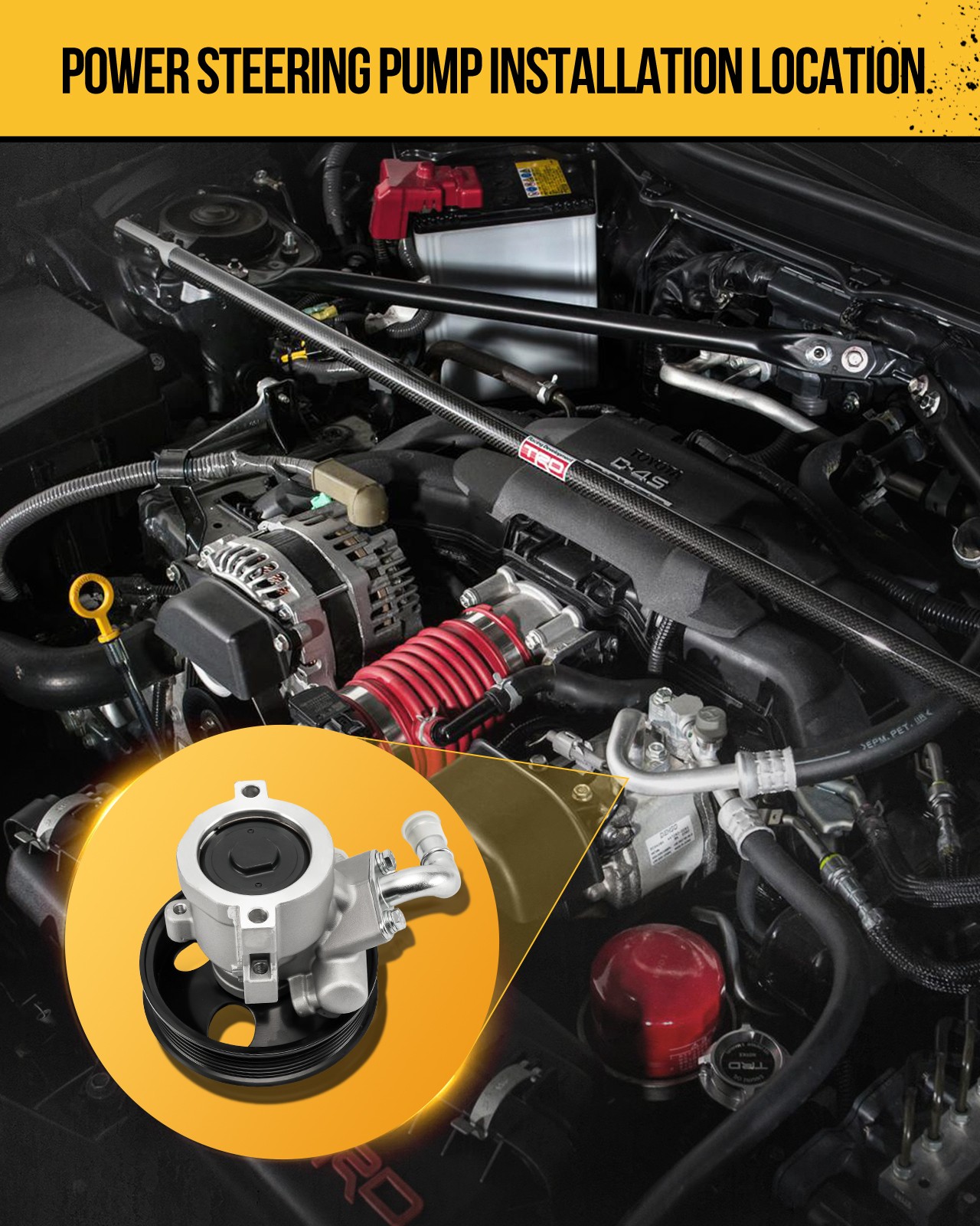 For Honda Civic 2006 2007 2008 2009 2010 2011 1.8L L4 Power Steering Pump 215456