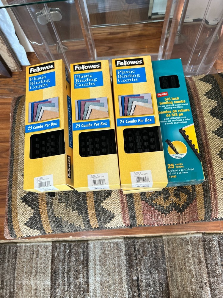 plastic binding combs bulk of 13 (unopened box) and opened box