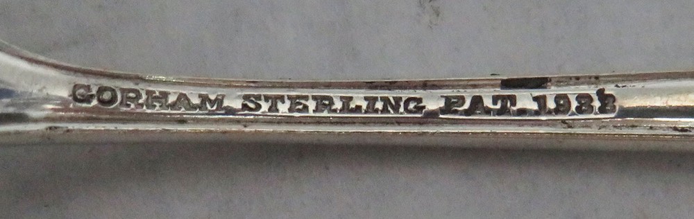 GORHAM ROSE MARIE STERLING SILVER 4 3/8" LEMON FORK "E" MONO