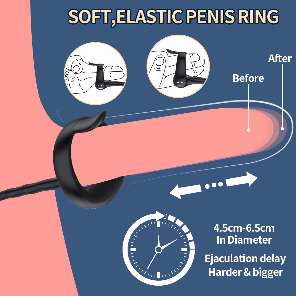 Cock Ring Anal Butt Plug Vibrator Male Prostate Massager Remote Sex Toys For Men
