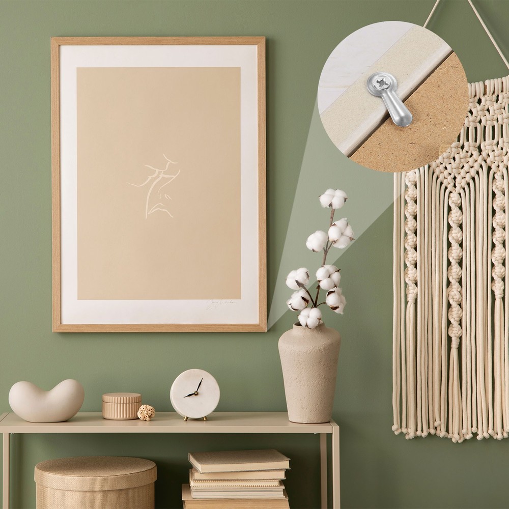 100Pcs Picture Frame Turn Button, Frame Backing Fastener with Screws, Silver