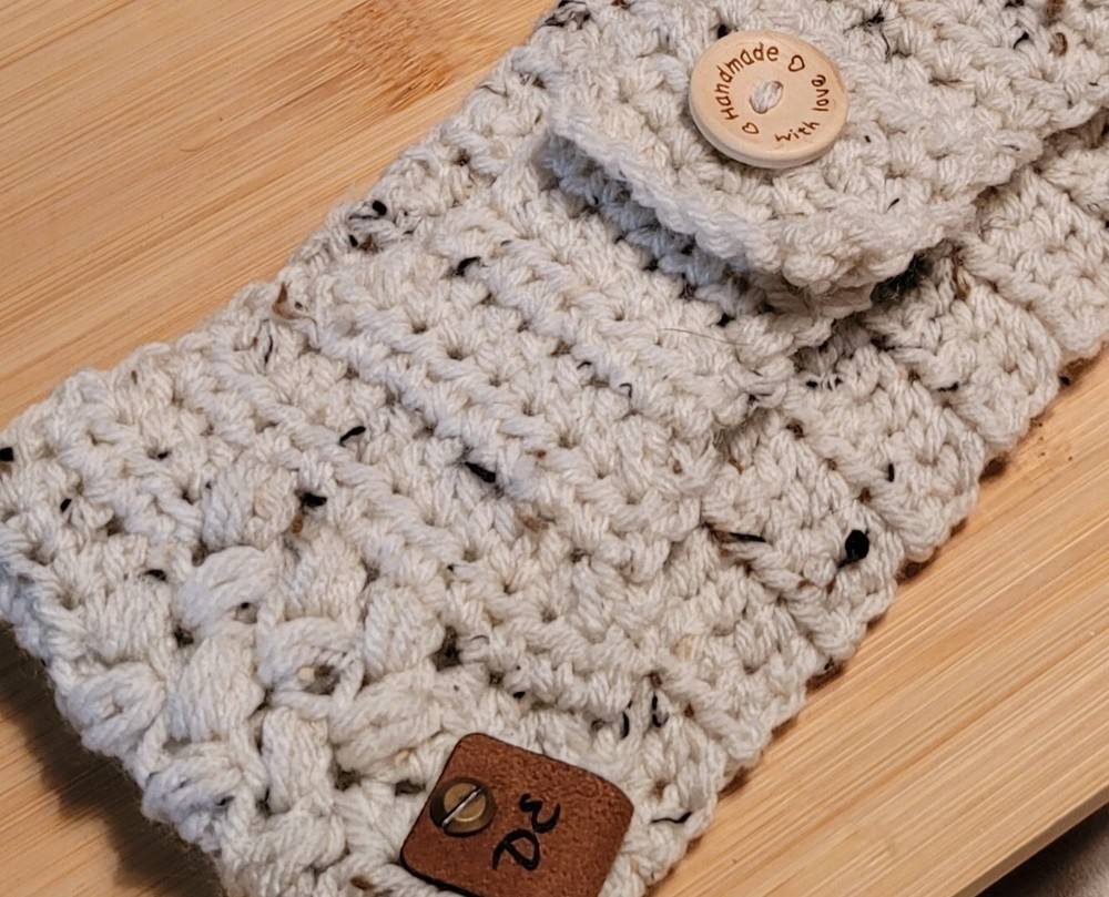 Hand Made Pearl Fleck Coffee Bean Ear Warmer
