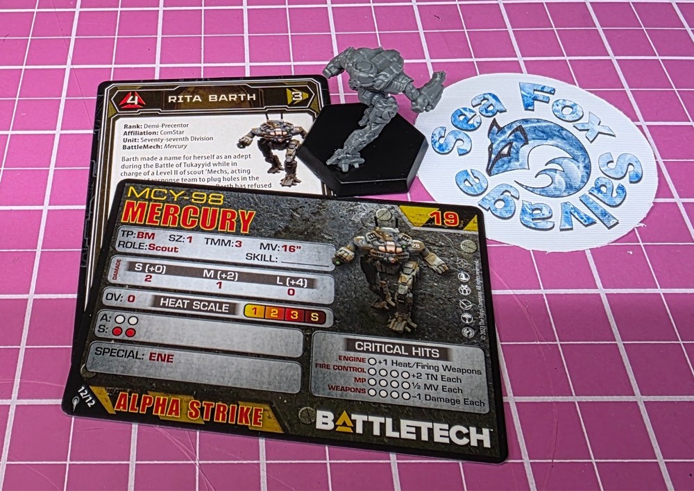 BattleTech Mercury Mech -- ComStar Command Level II + Cards