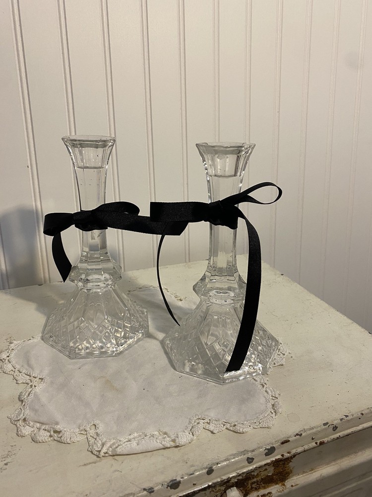 Vintage Led Crystal Candle Stick Holders