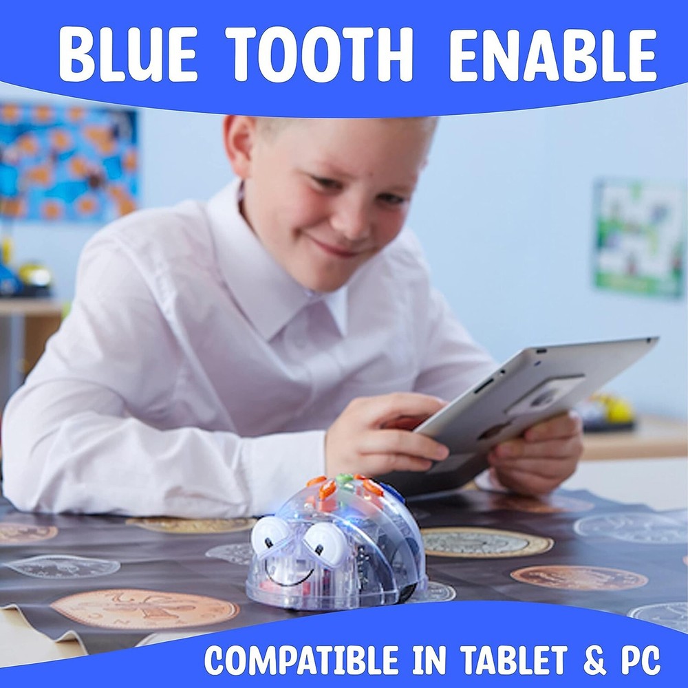 6 Blue-Bot Robot with 4 Activity Play Mats, STEM Coding Toy Robotics for Kids 3+