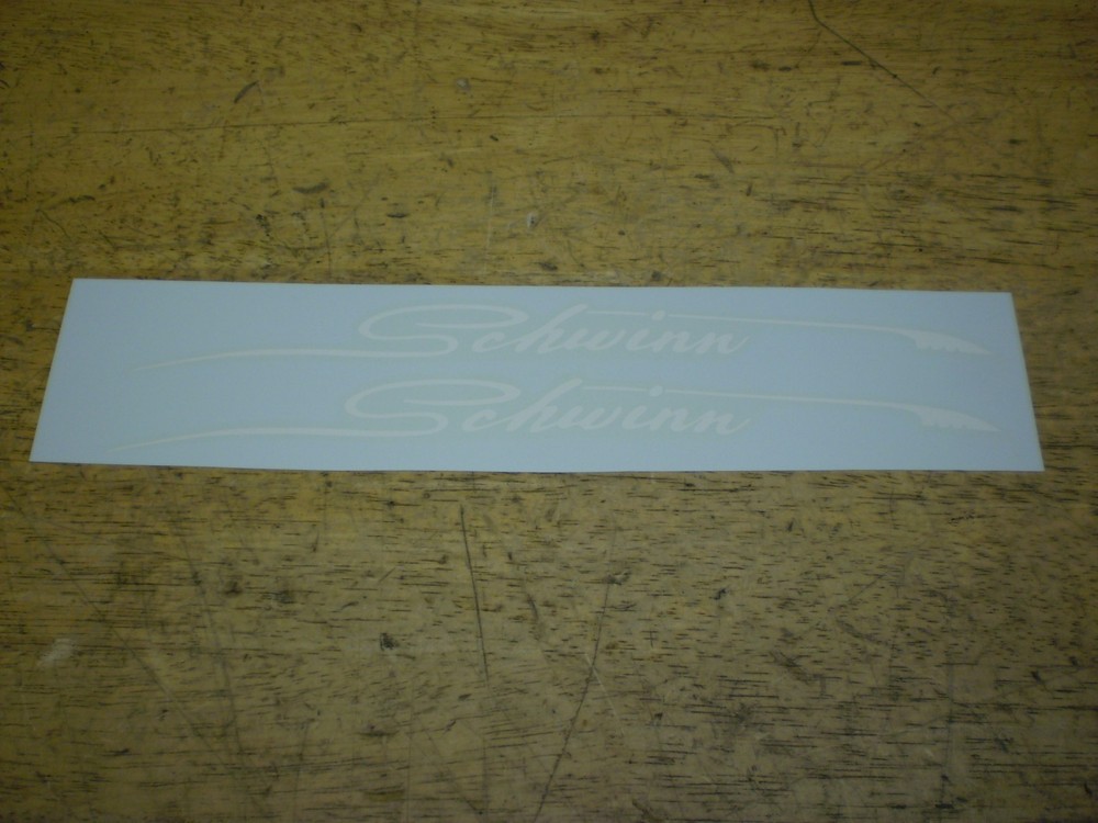 Schwinn Approved White Feather Script Corvette & 26" Bicycle Decal Set