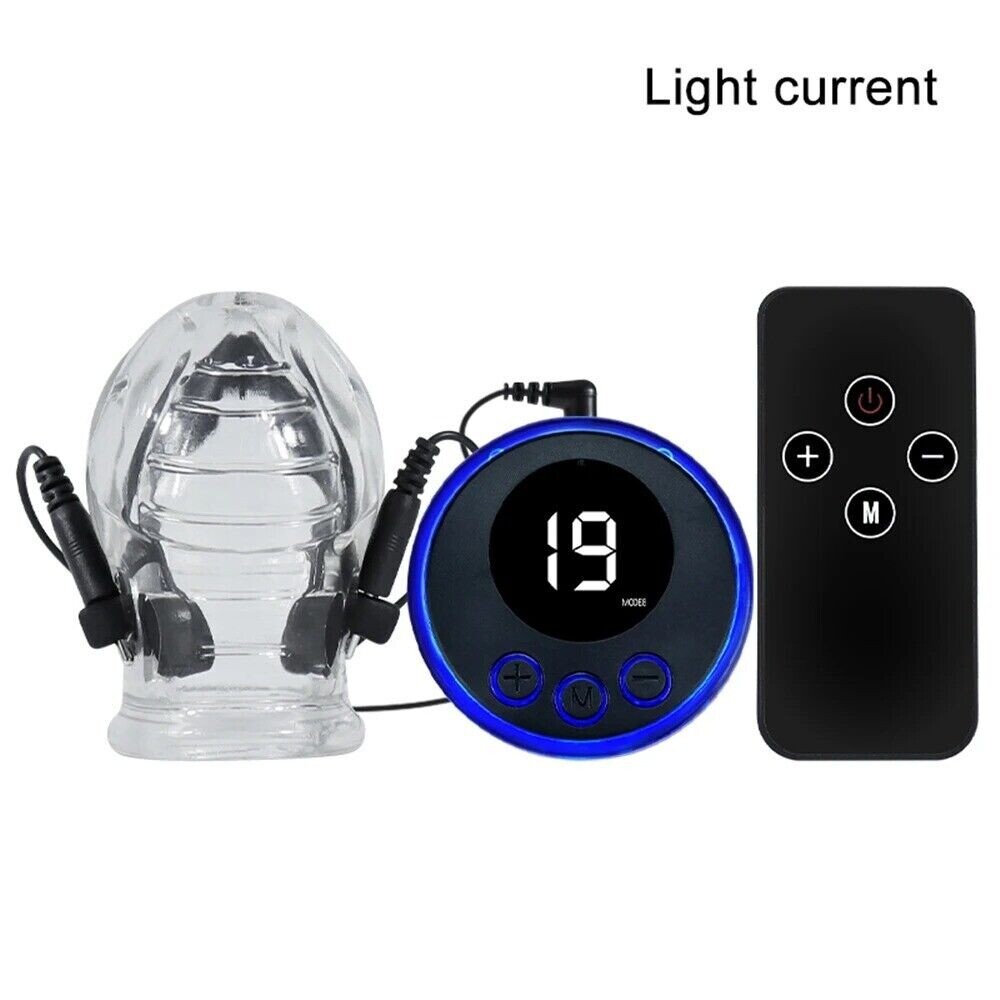 Electric E-Stim Penis Stretcher Enhancer Ball-Scrotum-Ring-Delay-Ejaculation Men