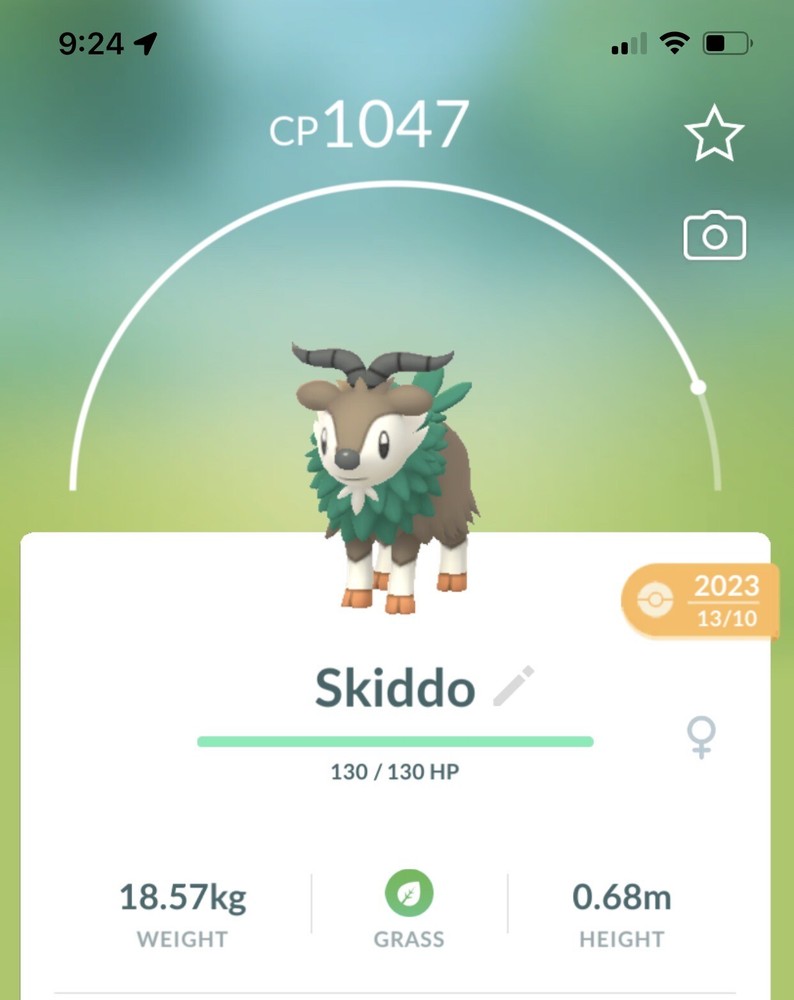 Pokemon Go Pokemon- Skidoo - Normal (Not Shiny)