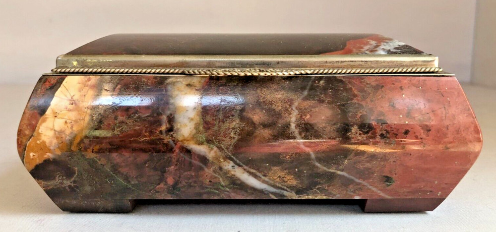 Vintage Russian Hinged Jasper Stone Box