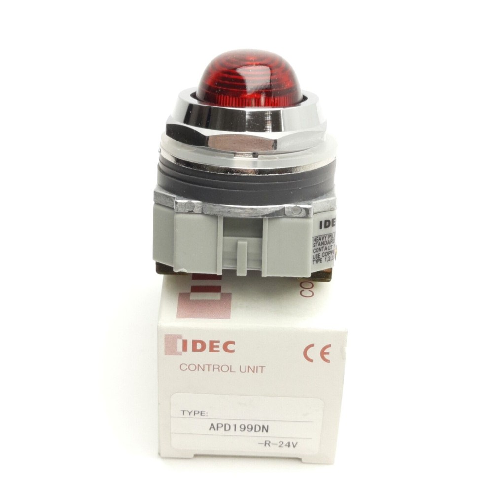 Idec APD199DN-R-24V Dome Pilot Light, Red, 24V AC/DC, 30mm Diameter