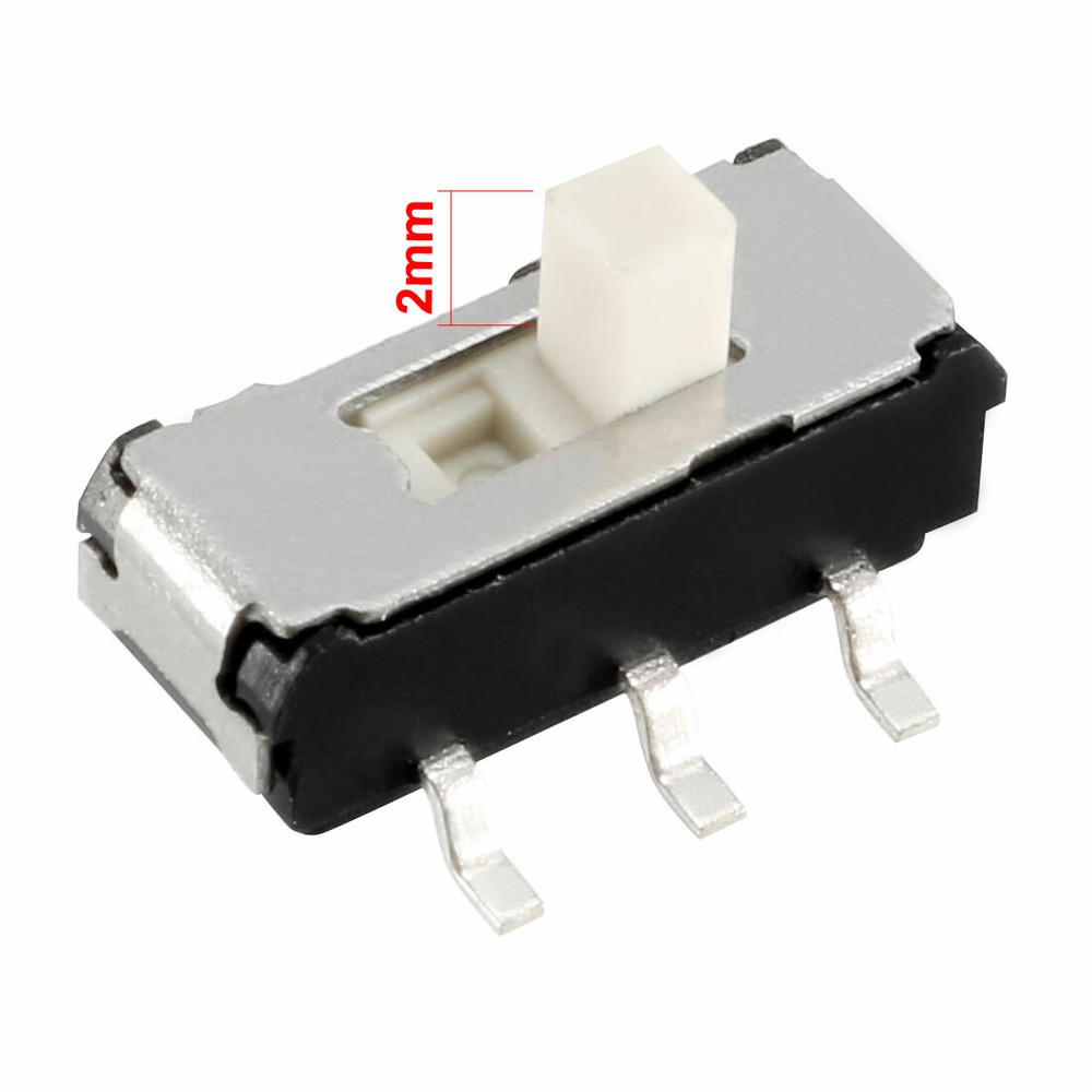 10Pcs 2mm Vertical Slide Switch DPDT 2P2T 6 Terminals PCB Panel Latching