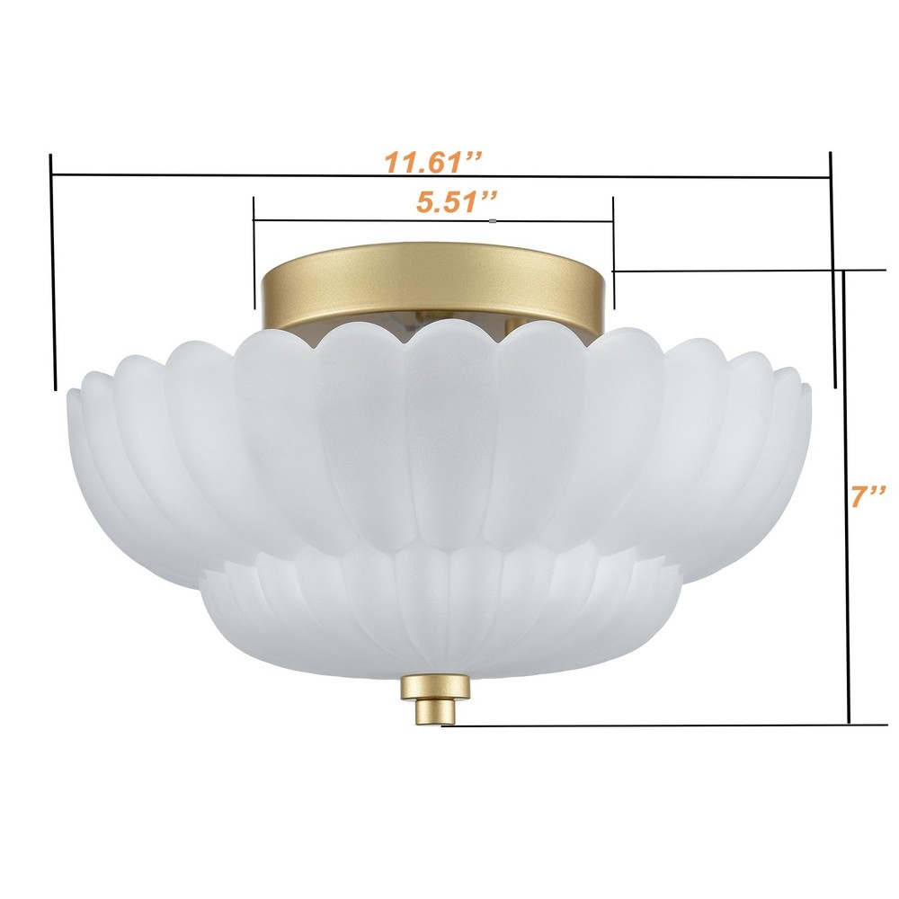 HYDELITE Gold Flush Mount Ceiling Light Fixture Modern Semi Flush Mount Ceili...