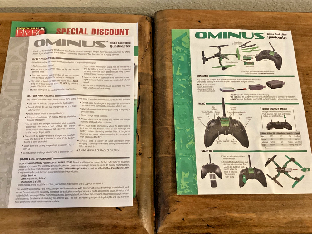 Dromida Ominus Drone, Remote Control, and Extra Propellers -No Battery & Charger