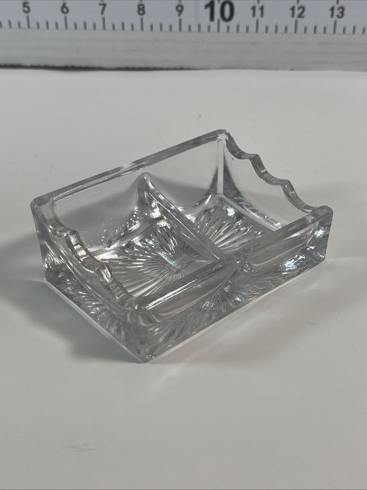 Vintage Heavy Glass Cado Double Salt Cellar