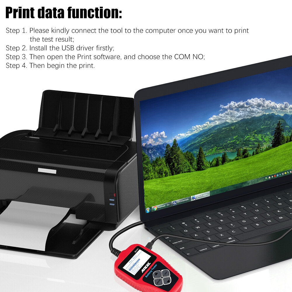 ANCEL BA101 Car Battery Tester 12V Load Tester Charging System Digital Analyzer