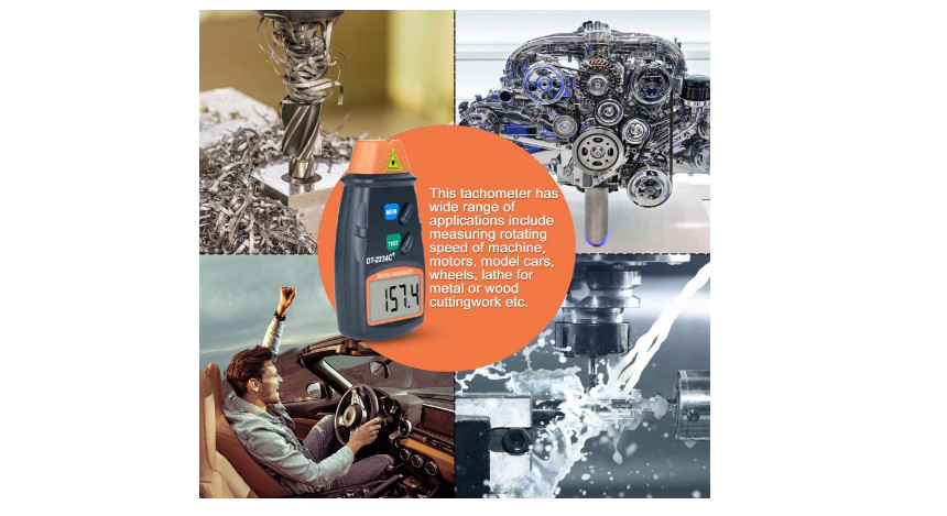 Automatic Switch Over Non Contact Laser Tachometer Digital Photo Small Engine