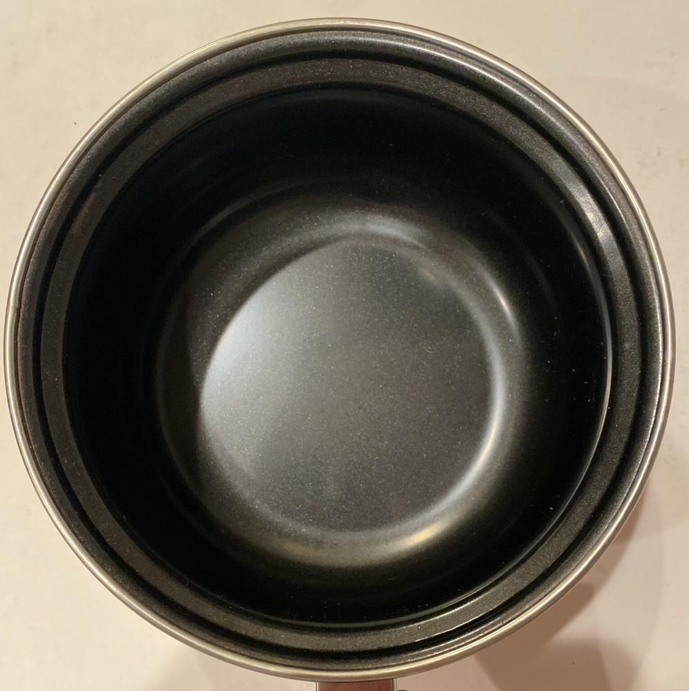 Enamelware Pan With Lid Solid RED Enamel Medium Pot Farmhouse 6.5” Diameter