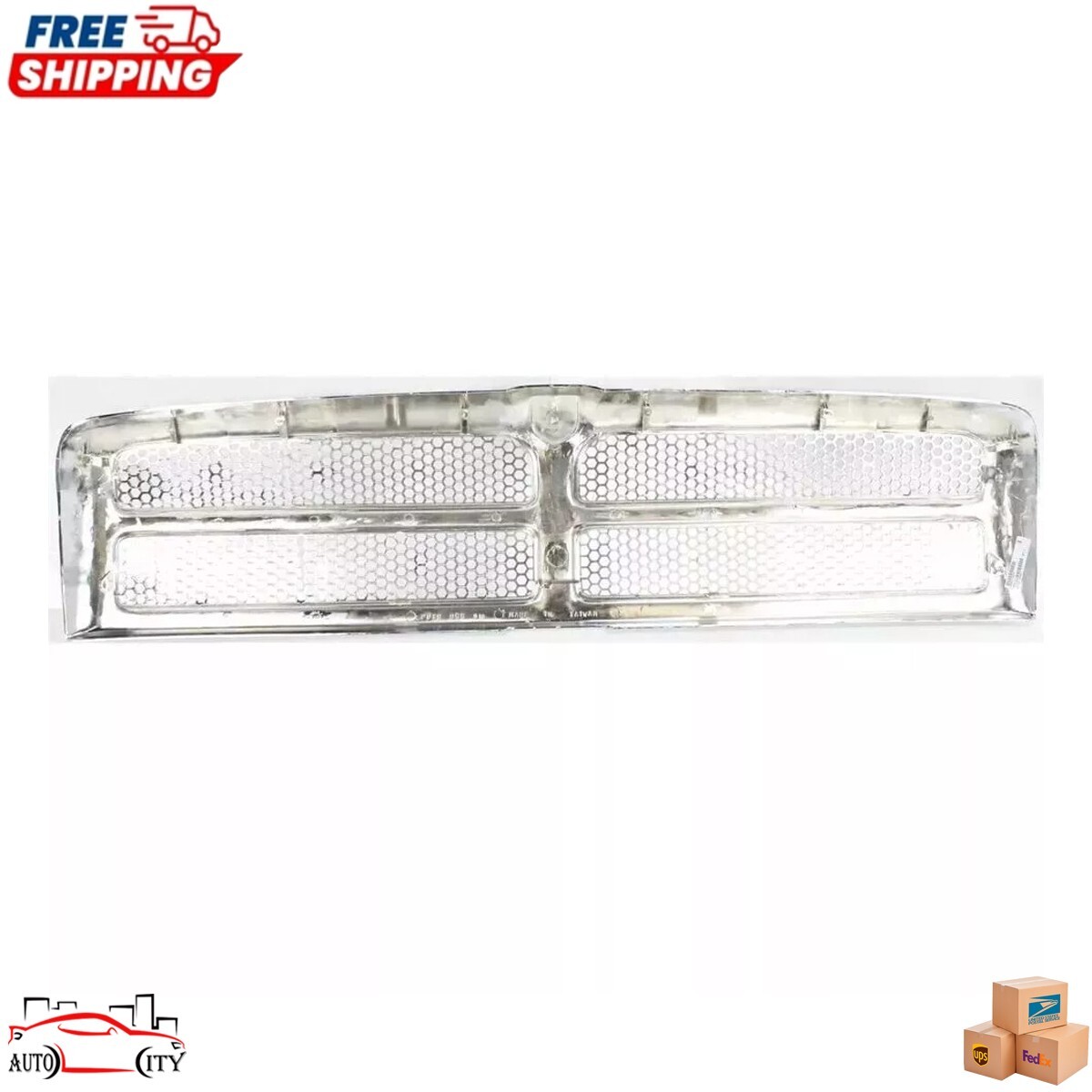 New Chrome Grille Assembly & Emblem 2PC For 1994-2002 Dodge Ram Pickup 2500 3500