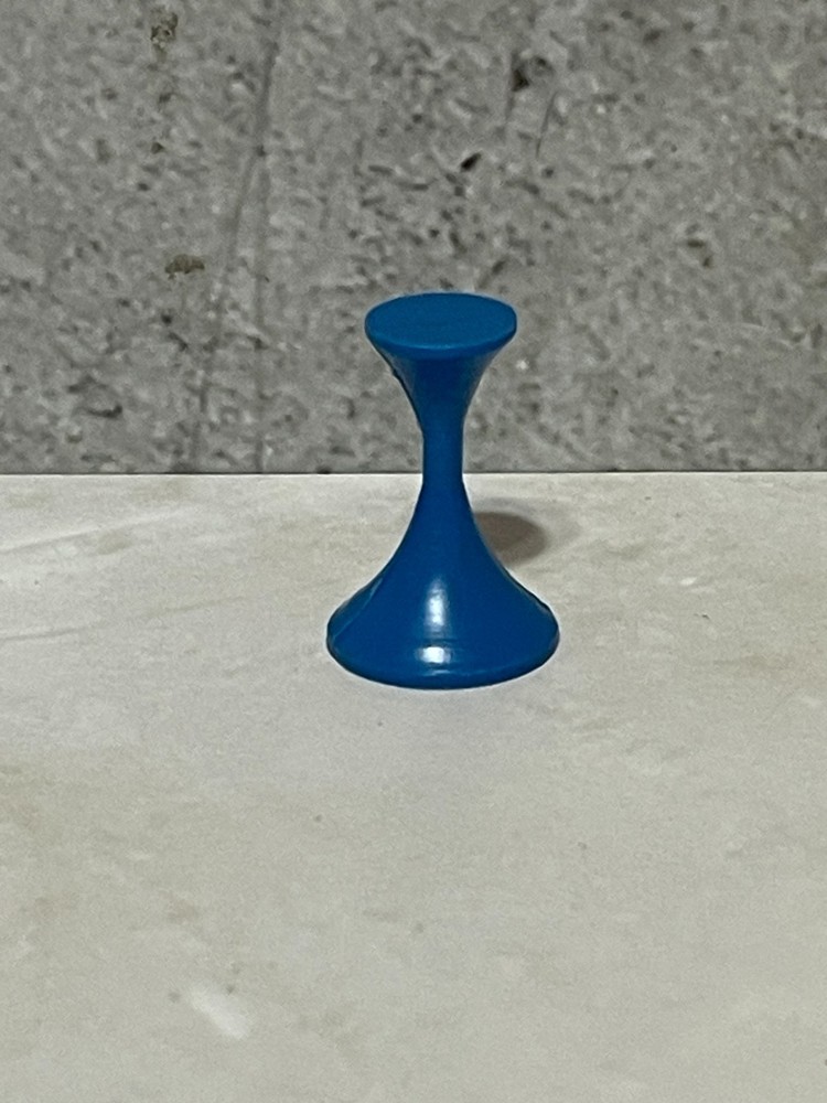 Vintage Yellow Flat Top Style 1" Plastic Token Pawn - BLUE