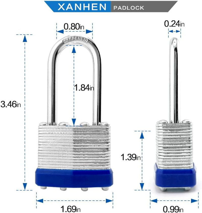 Lock Outdoor Padlocks, Key Lock, Padlocks with Same Key - Laminated Steel Keyed