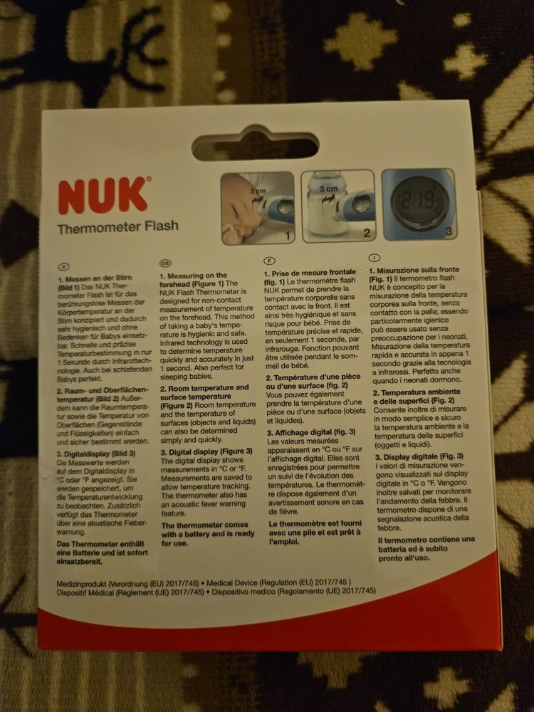 Nuk Thermometer Flash German/English Text