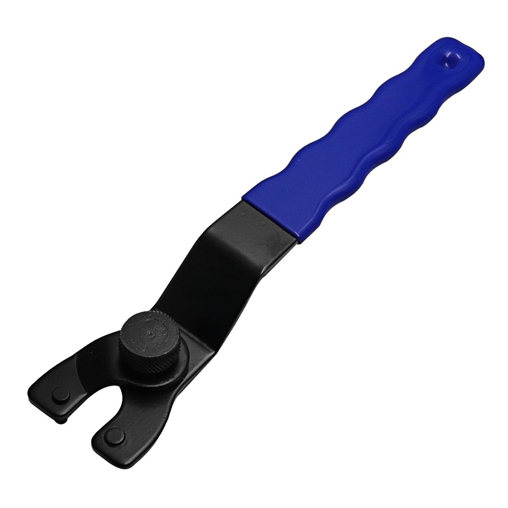 All-Purpose Pin Spanner Tool Adjustable for Grinder Nut Removal Rubber Handle