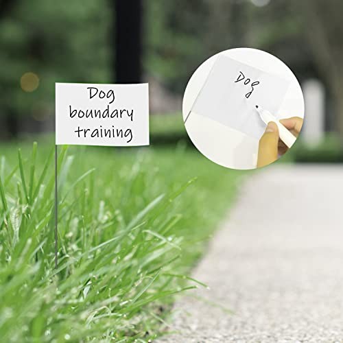 100Pack Marking Flags, Writable/15x4x5 Inch, Yard Flags for 100 Pack White