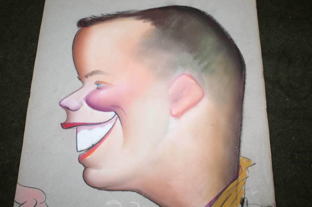 Original WW2 U.S. Army Tanker's Hand Drawn Cartoon Image w/Tank