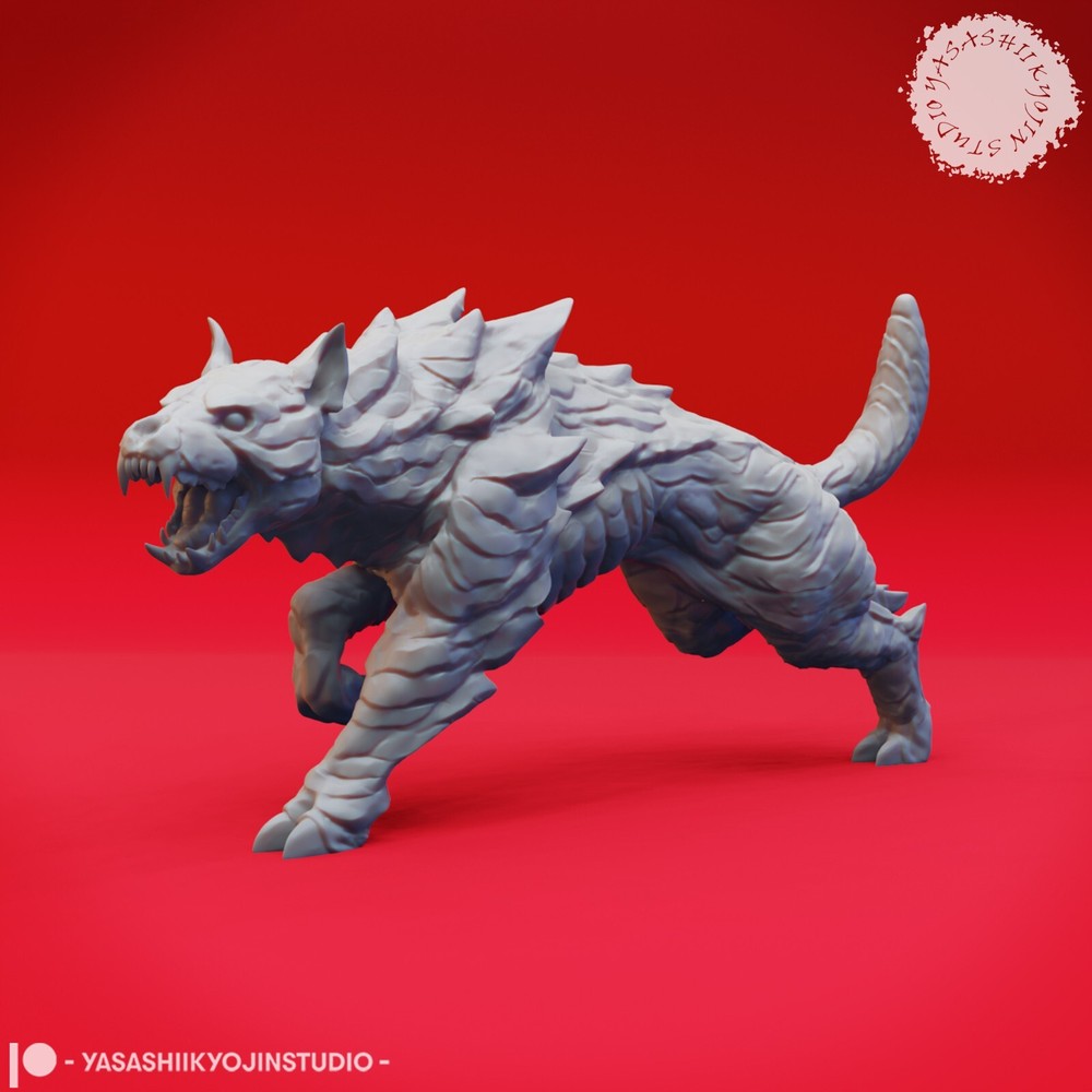 Hellhound - Devil Dog Infernal Monster - Yasashii -  Dungeons and Dragons 32mm