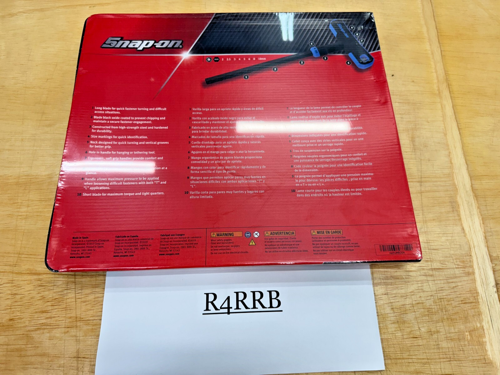 Snap-on Tools SPAIN NEW 8pc Metric SOFT GRIP T HANDLE Hex ALLEN Set AWSGM800A