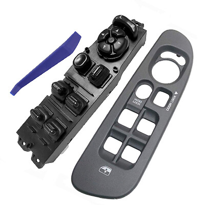 Window Control Switch+Grey Bezel 2PCS Set for 2002-2009 Dodge Ram 1500 2500 3500