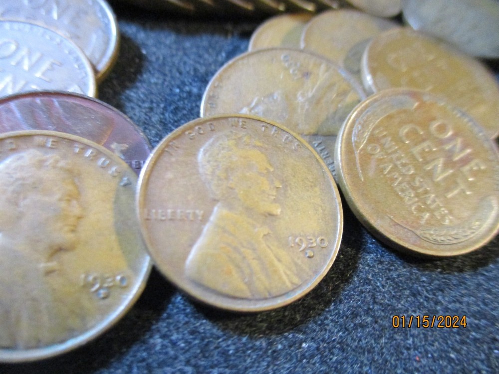 1930-D LINCOLN WHEAT CENT ROLL GOOD + AA1