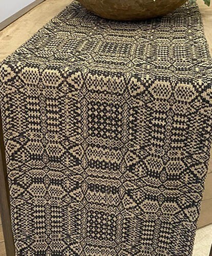 New ABIGAIL WEAVE Table Runner - BLACK LINEN  56"x14"  Primitive