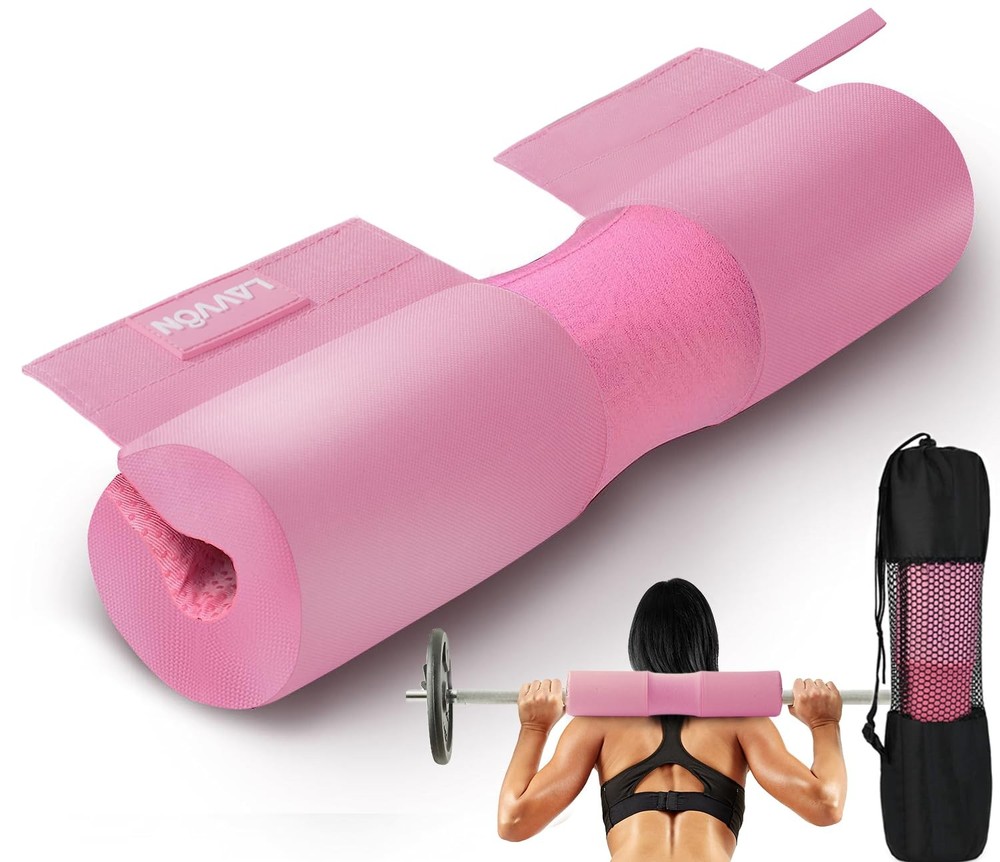Barbell Squat Pad Nylon Padding AntiSlip- Thick Foam for Pink