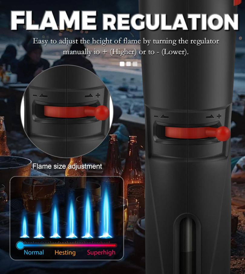 4-Pack Jet Torch Lighter – Adjustable Flame, Windproof, Refillable Butane, NEW