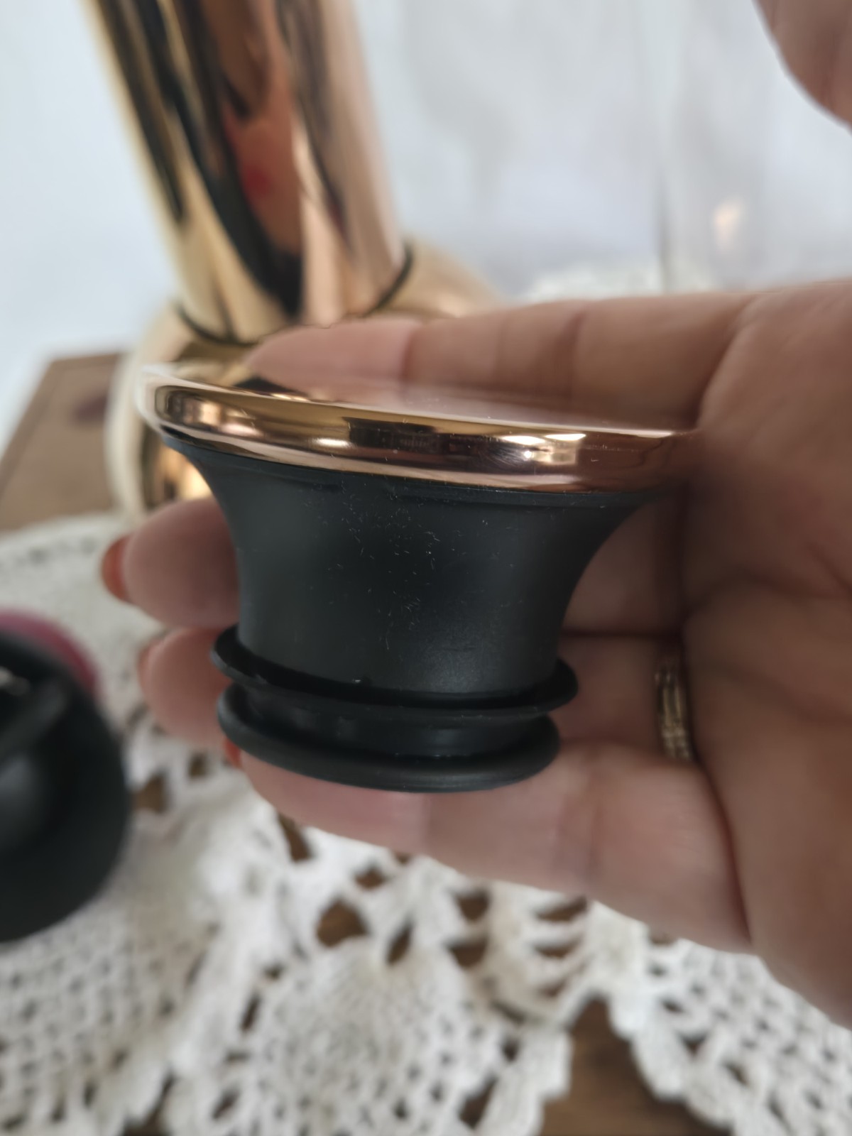 ETO Wine Decanter Copper Mirror Finish 13.8 Inches Tall Airtight