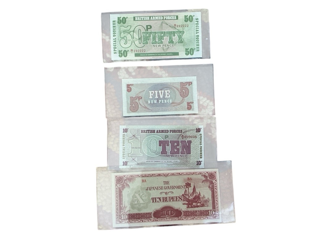 Pristine UNC Military & WWII Banknotes Lot - Uncirculated