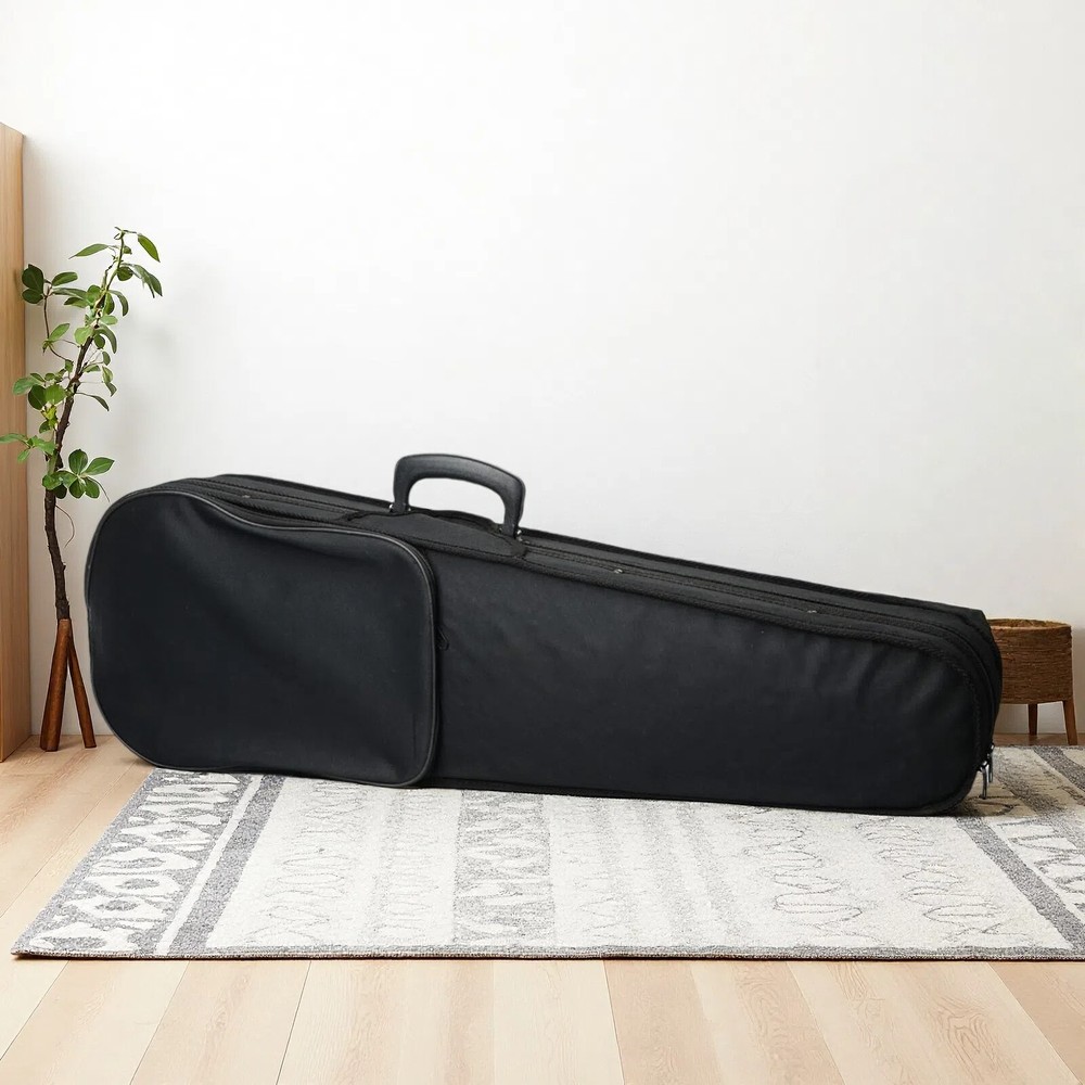 Black Violin Case - 4/4, Beige Interior, Triangle & Durable Cloth Fluff