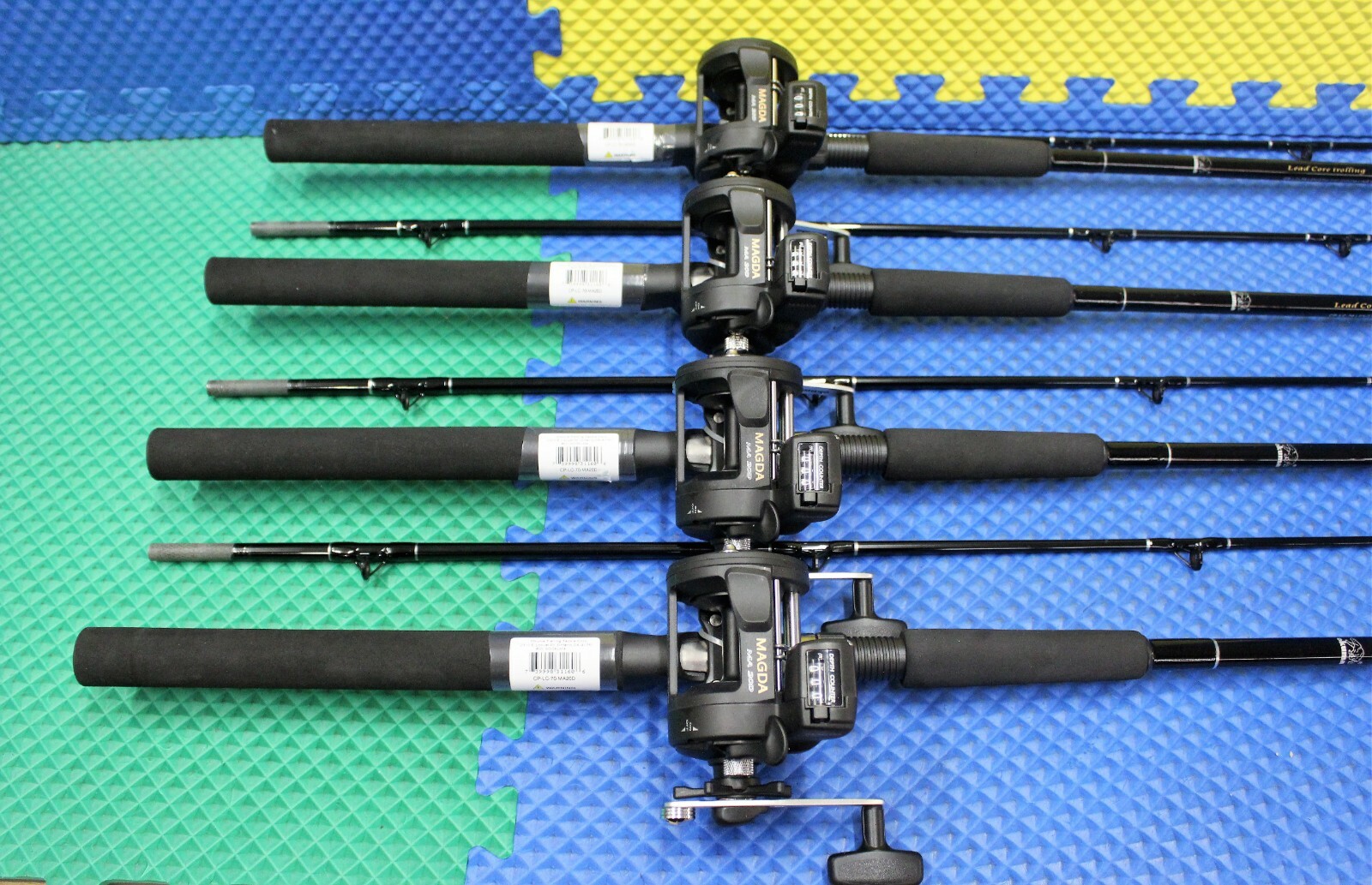Okuma 7' 0" Line Counter Trolling Black Combo CP-LC-70 / MA20D 4 PACK!