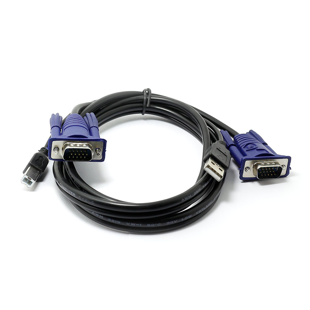 KVM Switch USB interface Dual Parallel USB Print Line + VGA Dedicated Line Cable